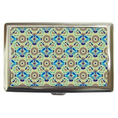 A Blue And Green Pattern On A Green Background Cigarette Money Case