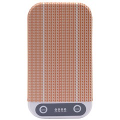 An Orange And White Striped Background With Small Circles Sterilizers by catchydesignhill