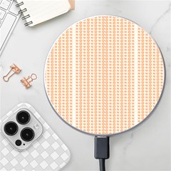 An Orange And White Striped Background With Small Circles Wireless Fast Charger(white) by catchydesignhill