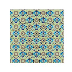 A Blue And Green Pattern On A Green Background Square Satin Scarf (30  X 30 ) by catchydesignhill