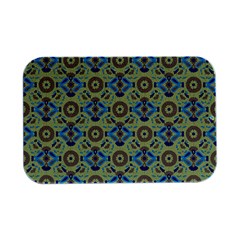 A Blue And Green Pattern On A Green Background Open Lid Metal Box (silver)   by catchydesignhill