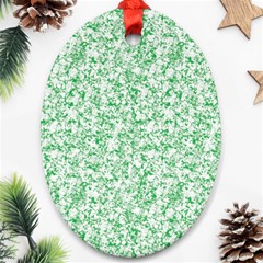 A Green And White Background With Small White Dots Ornament (oval)