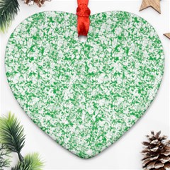 A Green And White Background With Small White Dots Ornament (heart)