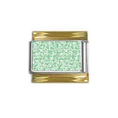 A Green And White Background With Small White Dots Gold Trim Italian Charm (9mm) by catchydesignhill