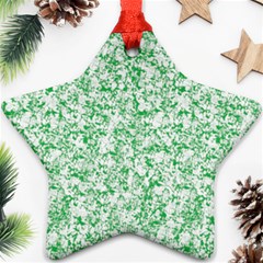 A Green And White Background With Small White Dots Star Ornament (two Sides)