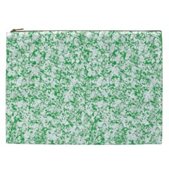 A Green And White Background With Small White Dots Cosmetic Bag (xxl)