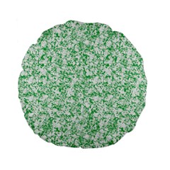 A Green And White Background With Small White Dots Standard 15  Premium Flano Round Cushions