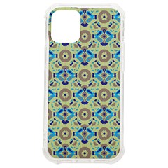 A Blue And Green Pattern On A Green Background Iphone 12 Mini Tpu Uv Print Case	