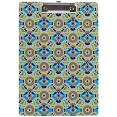 A Blue And Green Pattern On A Green Background A4 Acrylic Clipboard