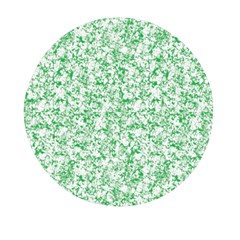 A Green And White Background With Small White Dots Mini Round Pill Box