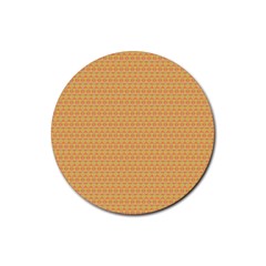 An Orange And Yellow Background With A Pattern Rubber Round Coaster (4 Pack)