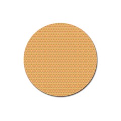 An Orange And Yellow Background With A Pattern Magnet 3  (round)