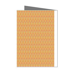 An Orange And Yellow Background With A Pattern Mini Greeting Cards (pkg Of 8)