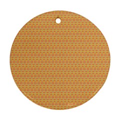 An Orange And Yellow Background With A Pattern Round Ornament (two Sides)