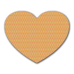 An Orange And Yellow Background With A Pattern Heart Mousepad