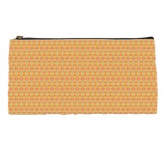 An Orange And Yellow Background With A Pattern Pencil Case