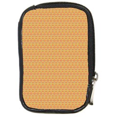 An Orange And Yellow Background With A Pattern Compact Camera Leather Case