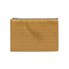 An Orange And Yellow Background With A Pattern Cosmetic Bag (medium)