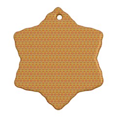 An Orange And Yellow Background With A Pattern Snowflake Ornament (two Sides)