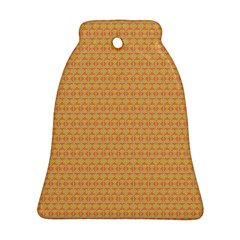 An Orange And Yellow Background With A Pattern Bell Ornament (two Sides)