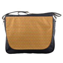 An Orange And Yellow Background With A Pattern Messenger Bag