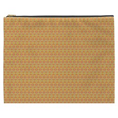 An Orange And Yellow Background With A Pattern Cosmetic Bag (xxxl)