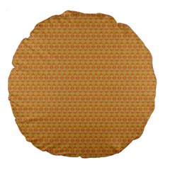 An Orange And Yellow Background With A Pattern Large 18  Premium Round Cushions