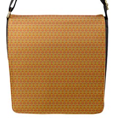 An Orange And Yellow Background With A Pattern Flap Closure Messenger Bag (s)