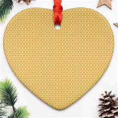 An Orange And Yellow Background With Circles Heart Ornament (two Sides)