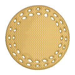 An Orange And Yellow Background With Circles Round Filigree Ornament (two Sides)