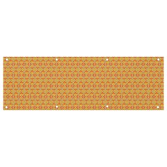 An Orange And Yellow Background With A Pattern Banner And Sign 9  X 3 