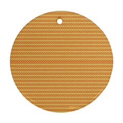 An Orange And Yellow Background With Small Dots Round Ornament (two Sides)