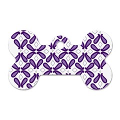 Purple, Textile, Organism, Violet, Art, Font, Magenta, Symmetry, Circle, Pattern Dog Tag Bone (one Side) by catchydesignhill