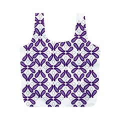 Purple, Textile, Organism, Violet, Art, Font, Magenta, Symmetry, Circle, Pattern Full Print Recycle Bag (m) by catchydesignhill