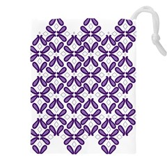 Purple, Textile, Organism, Violet, Art, Font, Magenta, Symmetry, Circle, Pattern Drawstring Pouch (5xl) by catchydesignhill