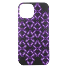 Purple, Textile, Organism, Violet, Art, Font, Magenta, Symmetry, Circle, Pattern Iphone 15 Black Uv Print Pc Hardshell Case