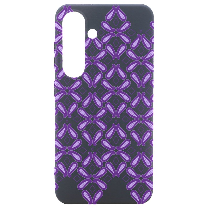 Purple, Textile, Organism, Violet, Art, Font, Magenta, Symmetry, Circle, Pattern Samsung Galaxy S24 6.2 Inch Black TPU UV Case