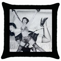 Betty Page Bdsm Throw Pillow Case (black) by CherleyTemples