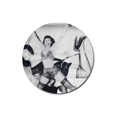 Betty Page Bdsm Rubber Coaster (round) by CherleyTemples