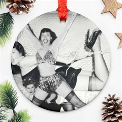 Betty Page Bdsm Round Ornament (two Sides)