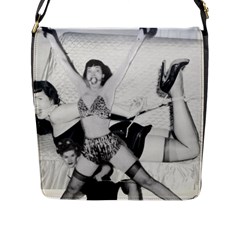 Betty Page Bdsm Flap Closure Messenger Bag (l) by CherleyTemples