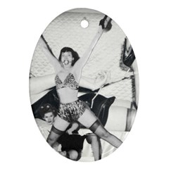 Betty Page Bdsm Oval Ornament (two Sides) by CherleyTemples