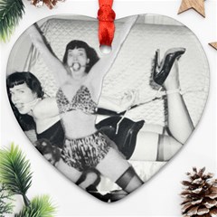 Betty Page Bdsm Heart Ornament (two Sides) by CherleyTemples