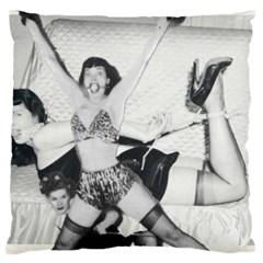 Betty Page Bdsm Large Premium Plush Fleece Cushion Case (one Side) by CherleyTemples