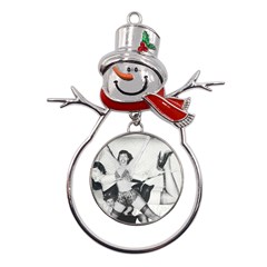 Betty Page Bdsm Metal Snowman Ornament