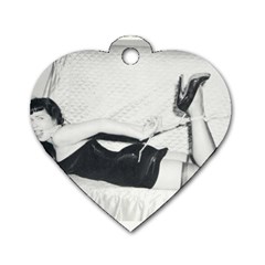 Betty Page Grafitti Dog Tag Heart (one Side) by CherleyTemples