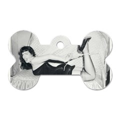 Betty Page Grafitti Dog Tag Bone (two Sides) by CherleyTemples