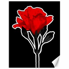 Red Rose Photo Illustration Over Black Background Canvas 12  X 16  by dflcprintsclothing