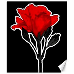 Red Rose Photo Illustration Over Black Background Canvas 20  X 24 