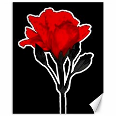 Red Rose Photo Illustration Over Black Background Canvas 11  X 14  by dflcprintsclothing